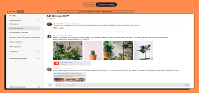 A fully-branded Channels community living inside a brand's own app